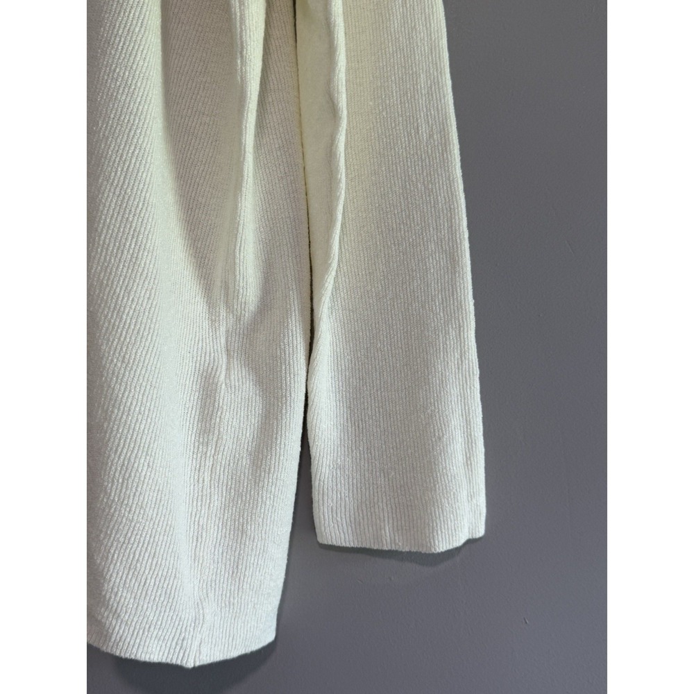 Eileen Fisher Linen Crepe Stretch Top Boxy Ivory Cream Classic Collar Texture M - Picture 9 of 16